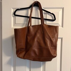 Elegant Brown Leather Tote Bag